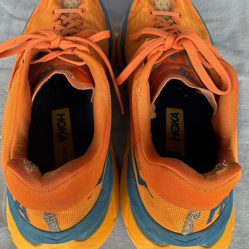 Size 11.5 D - Mens Hoka One One‎ Tecton X 1123161 PORY Orange Running Sneakers